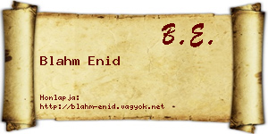 Blahm Enid névjegykártya